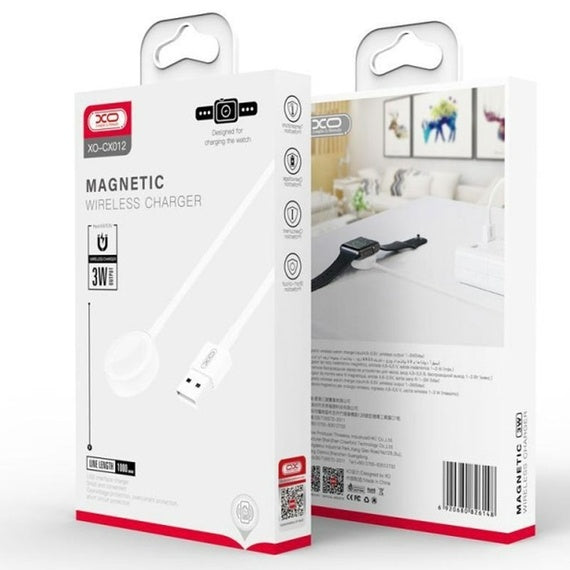 Incarcator Wireless XO CX012, iWatch, 3W, Qi Charging, Cablu USB-A, 1m - Alb
