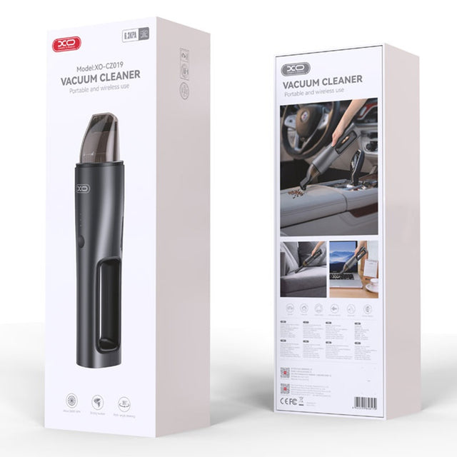XO CZ019, Aspirator Portabil, Auto/Casa, 5000mAh, Motor cu Perii, Capacitate 120ml, Filtru