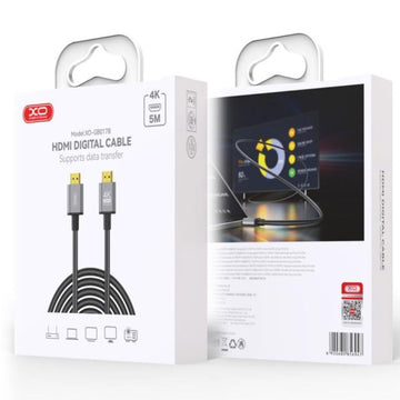 Cablu Audio si Video XO GB017B, HDMI la HDMI, HD 4k, 5m - Gri inchis