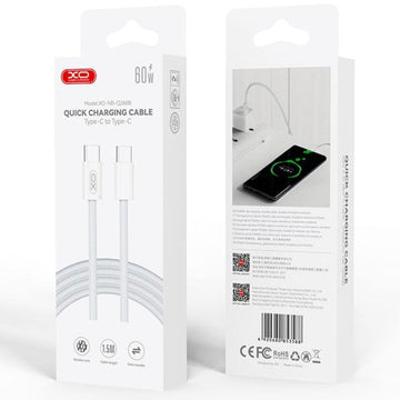 Cablu Date si Incarcare XO NB-Q260C, USB-C, PD60W, QC3.0, Braided, 3m - Alb