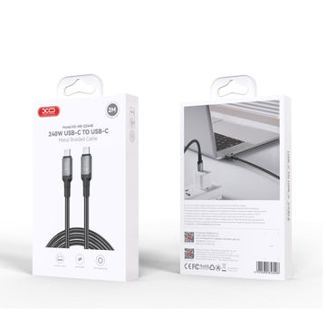 Cablu Date si Incarcare XO NB-Q264B, USB-C, PD240W, QC3.0, 2m - Negru