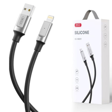 Cablu Date si Incarcare XO NB251, USB-A la Lightning, 6A, Metallic, 1m - Negru