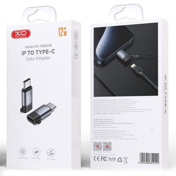Adaptor OTG Transfer/Incarcare XO NB263B, Lightning la USB-C - Gri inchis