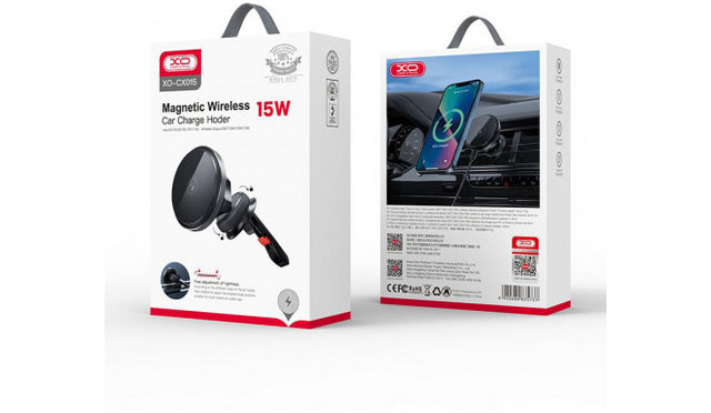Suport Auto cu Incarcare Wireless XO CX015, 15W, Magnetic, Montaj Ventilatie, SecureLock -