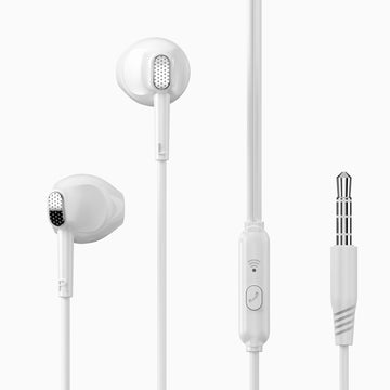 Casti cu Fir XO EP52, In Ear, 3.5mm, 1.2m, Mic & Volume Key, HiFi - Alb