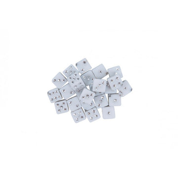 Accesorii creatie - zaruri plastic, alb, 5mm, set 50 buc, Colorarte