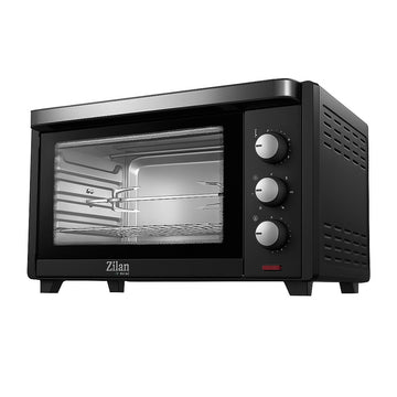 Zilan Cuptor electric ZLN1024 Rozerin, 2000 W, 45 L, convectie, temperatura reglabila, timer 60 min, geam dublu, negru