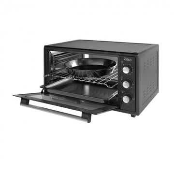 Zilan Cuptor electric ZLN5649, 2000 W, 45 L, 3 trepte putere, termostat reglabil, timer 90 min, interior emailat, negru