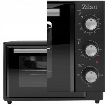 Zilan Cuptor electric ZLN8894, 1800 W, 35 L, geam dublu, 250°C, timer 90 min, negru