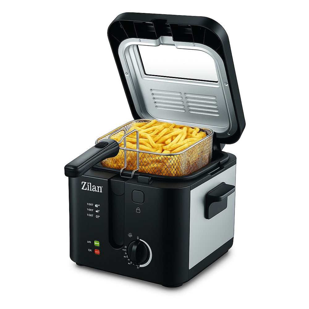 Zilan Friteuza ZLN0010, 1600 W, 2.5 L, termostat reglabil, cuva detasabila, inox
