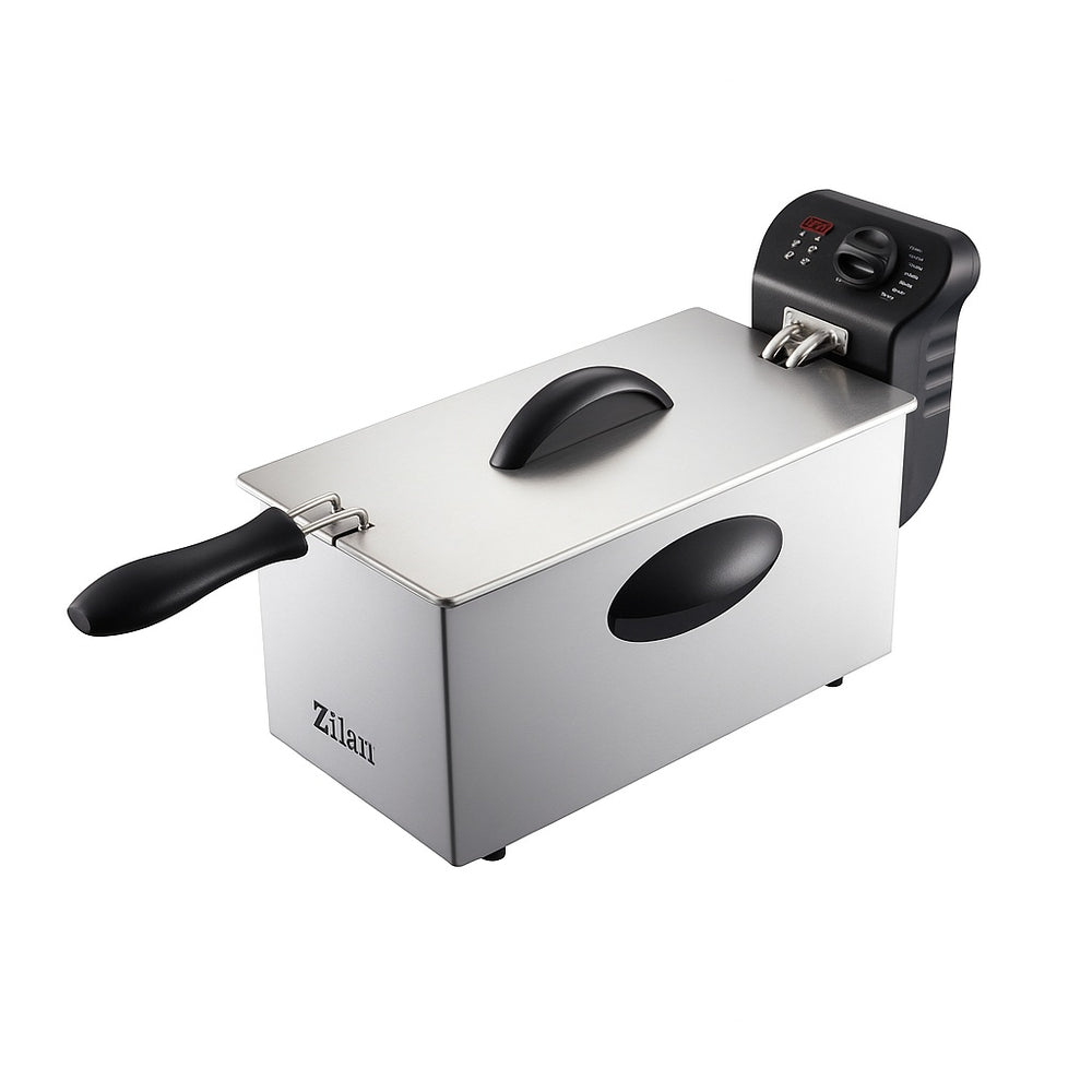 Zilan Friteuza ZLN1819, 2180 W, 3 L, otel inoxidabil, termostat reglabil, argintiu