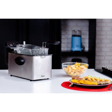 Zilan Friteuza ZLN1819, 2180 W, 3 L, otel inoxidabil, termostat reglabil, argintiu