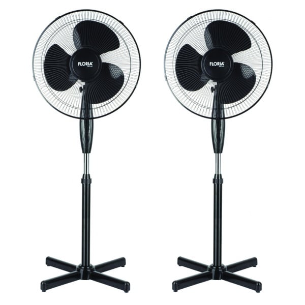 Zilan ZLN3262 – Set 2 bucăți ventilator cu picior, 40W, 3 viteze, 40 cm, negru