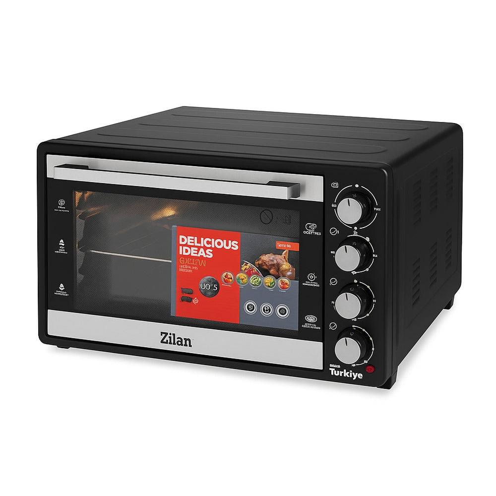 Zilan ZLN3480 – Cuptor electric 80L, 2500W, ventilator, termostat reglabil, timer, geam dublu