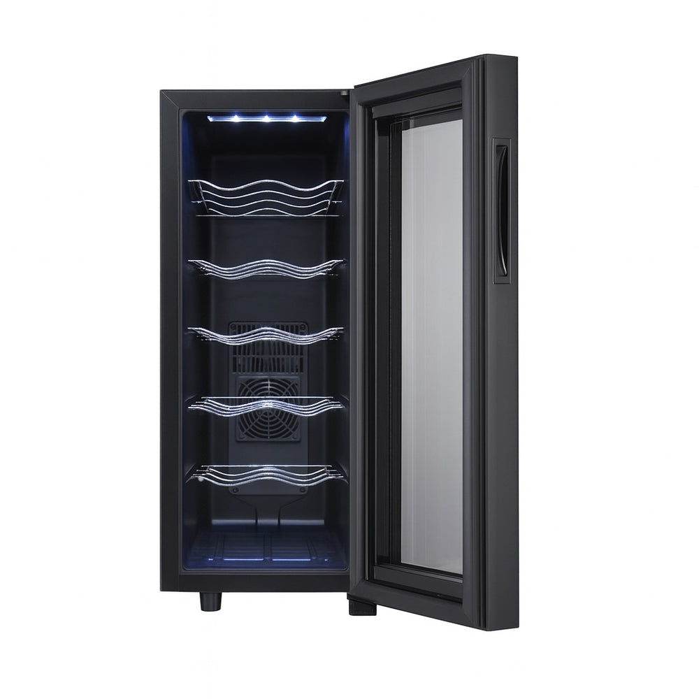 Zilan ZLN4682 – Frigider pentru vinuri 33L, 12 sticle, iluminare interioara, 50W, negru