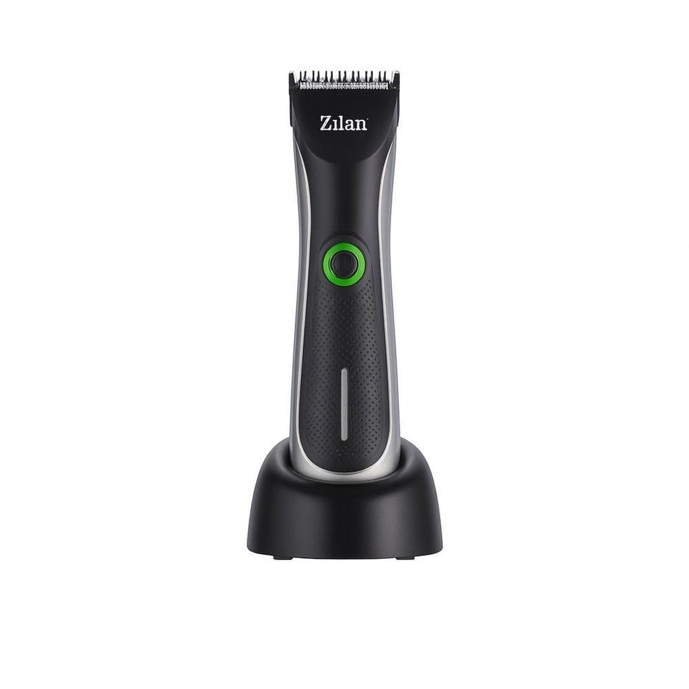 Zilan ZLN8849 Priapos – Aparat de tuns trimmer, LED 2 culori, otel inoxidabil, IPX5, incarcare rapida, gri-negru