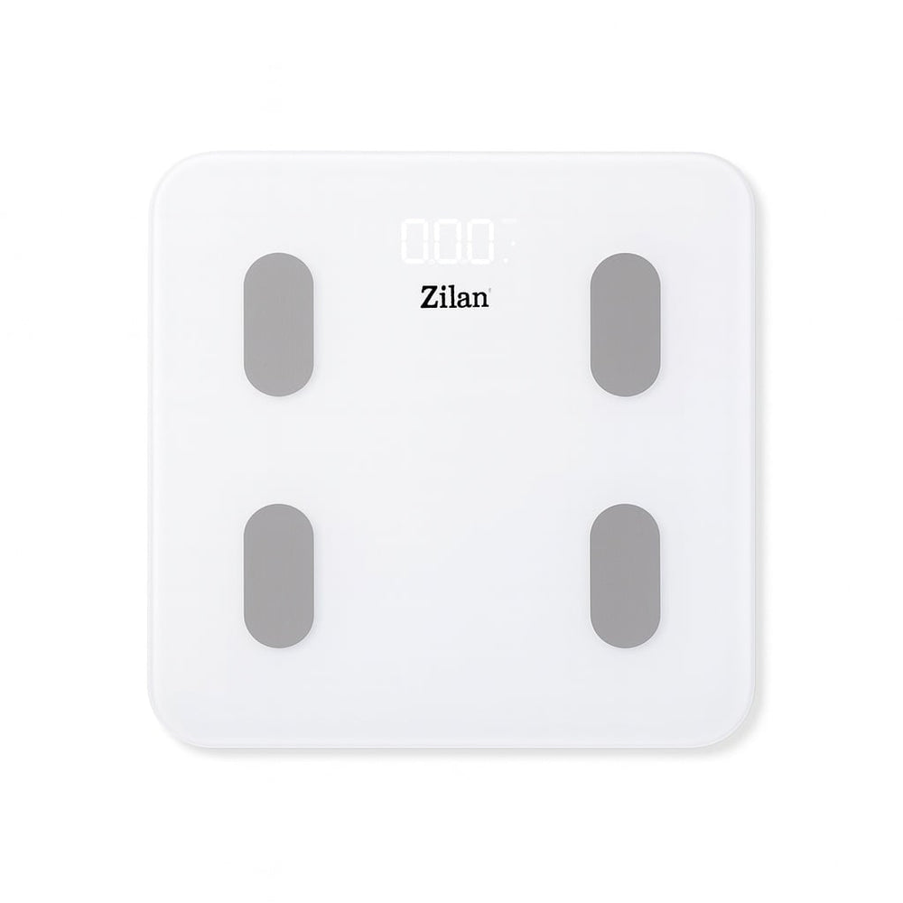 Zilan ZLN8979 – Cantar corporal sticla securizata 3-180kg, aplicatie OkOk, display LCD, alb