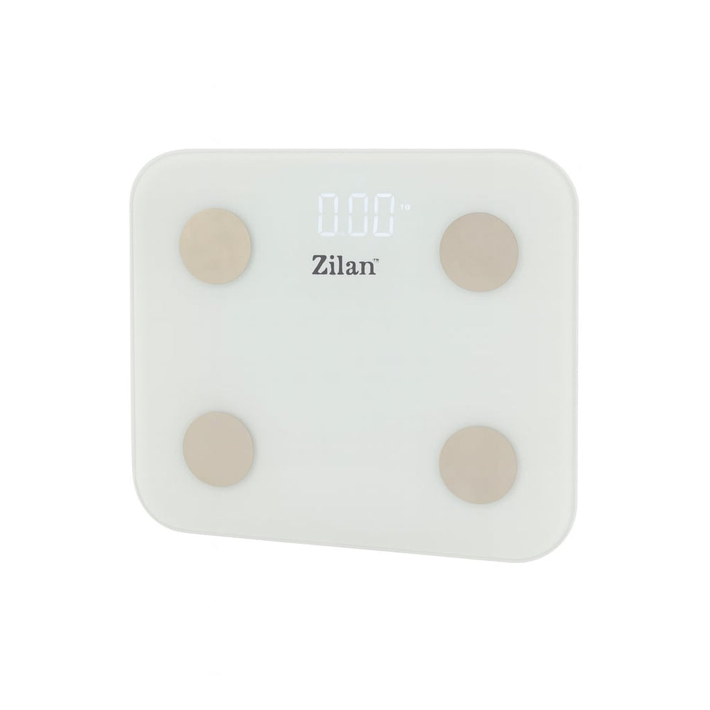 Zilan ZLN9006 – Cantar corporal sticla securizata 3-180kg, aplicatie OkOk, display LED, alb